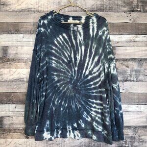 We The Free People Best Catch Tie Dye Pullover Size Small Blue Combo
